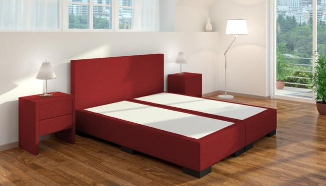 Lit Boxspring William sans matelas en Golf Anthracite