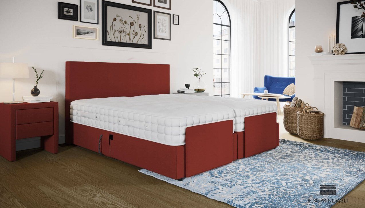 Boxspringbett Caspar in Mine Burgundy