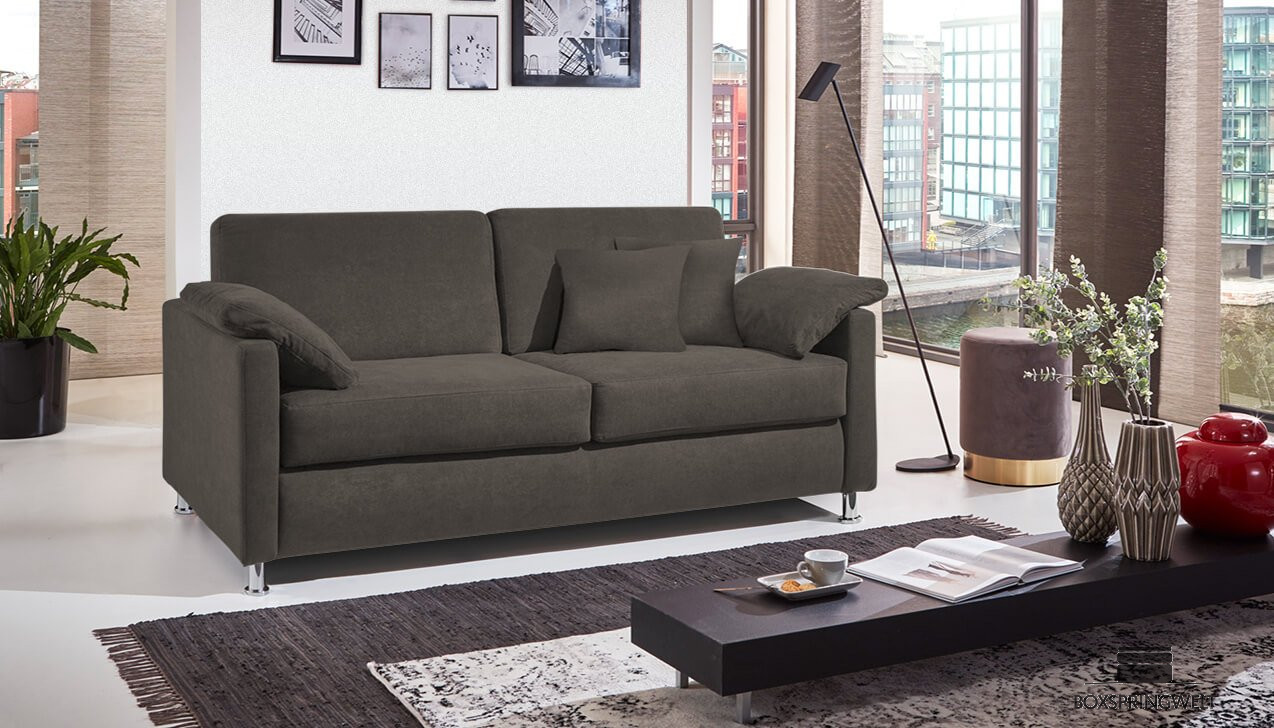 Boxspringsofa in Bezug Asti Anthrazit