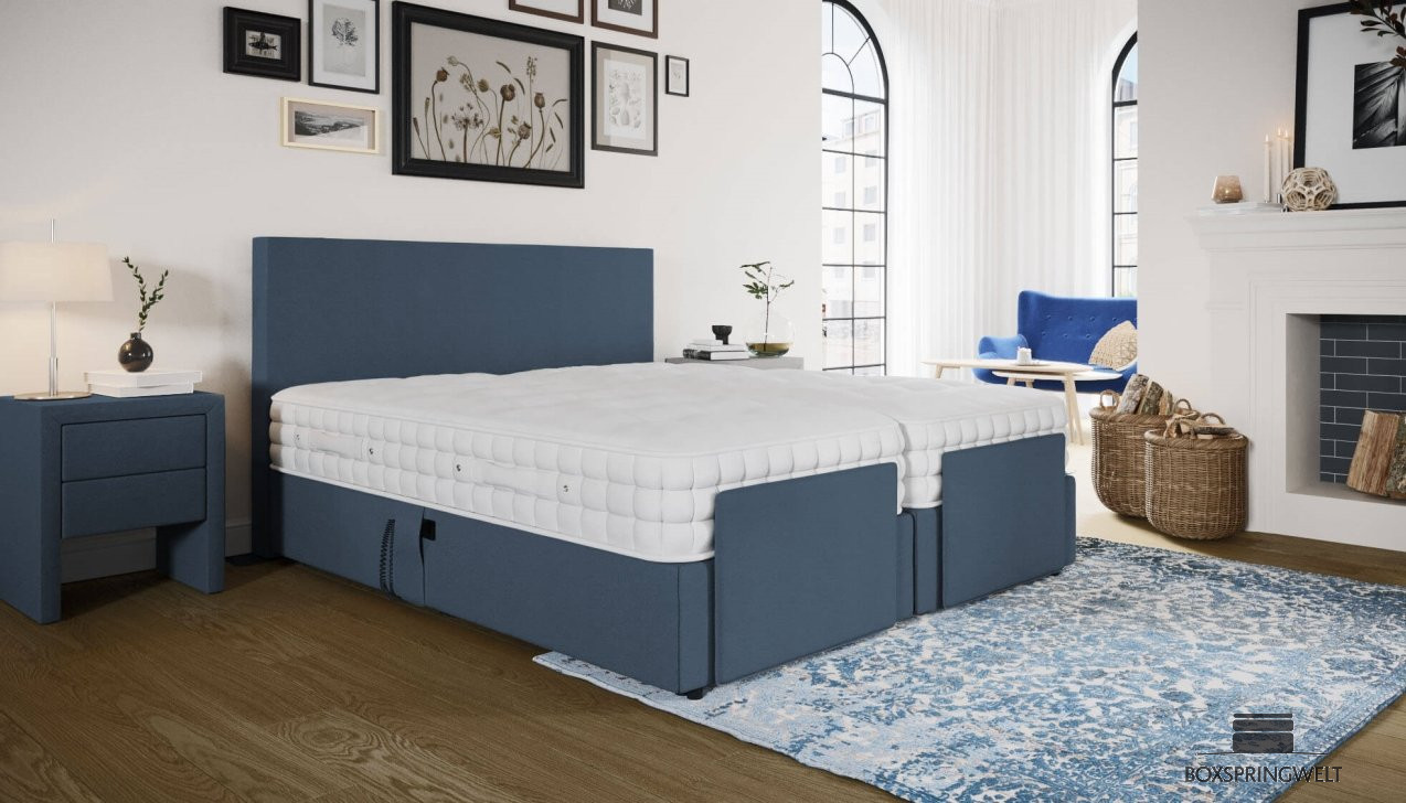 Boxspringbett Caspar in Mine Denim