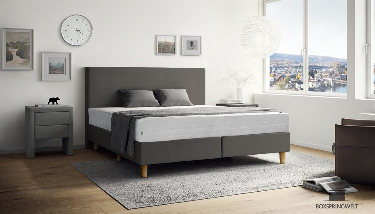 Boxspringbett Lea in in Luca Anthrazit 