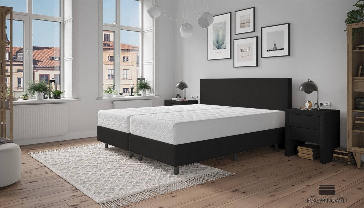 Boxspringbett Monty in Schwarz