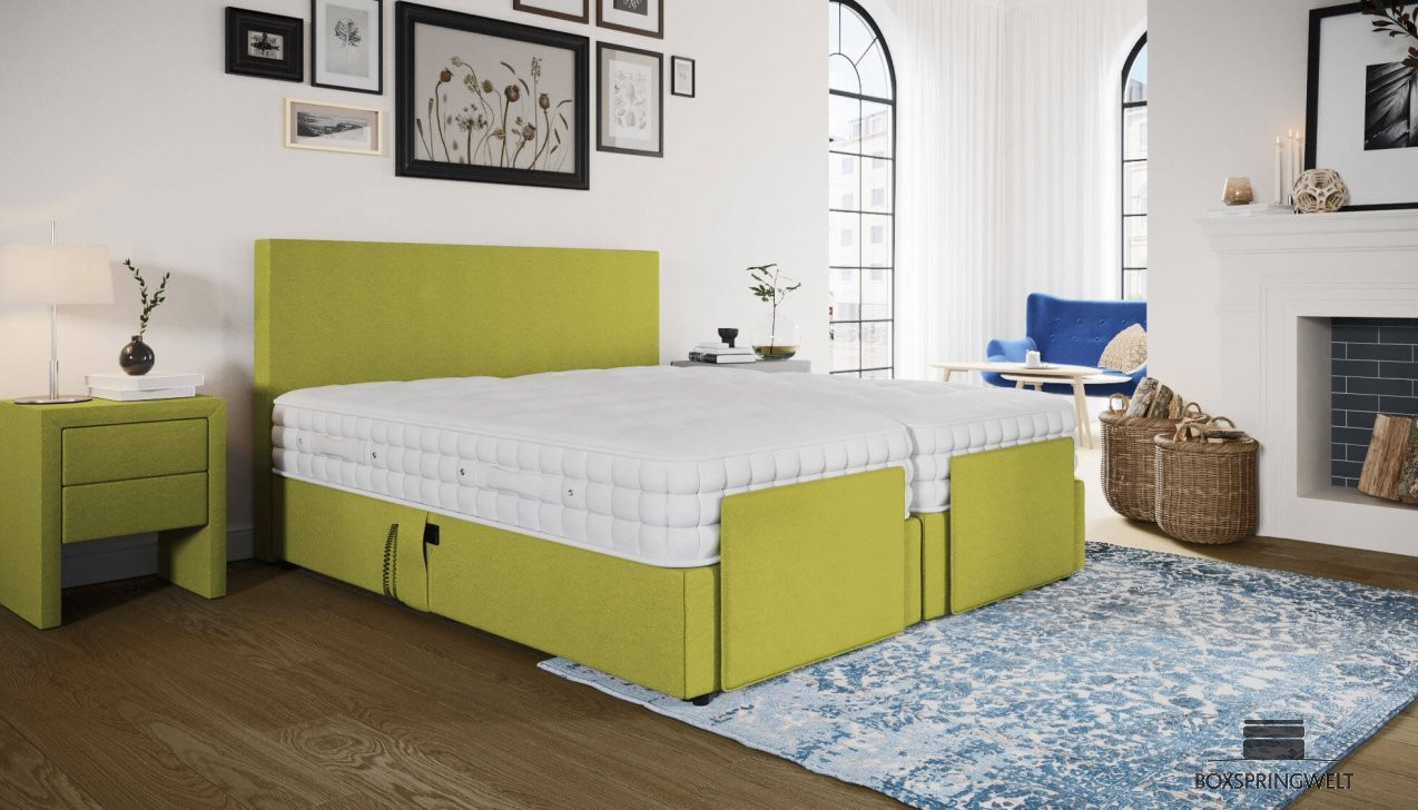 Boxspringbett Caspar in Mine Lime