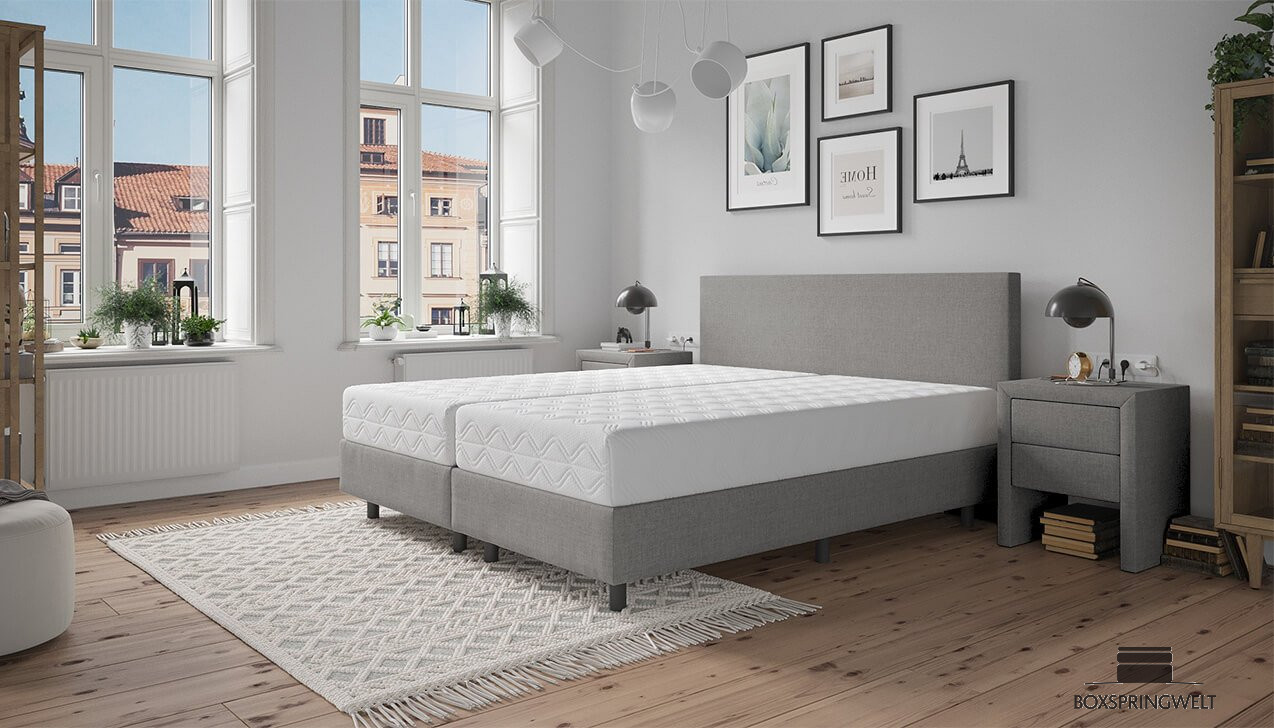 Boxspringbett Monty in Grau