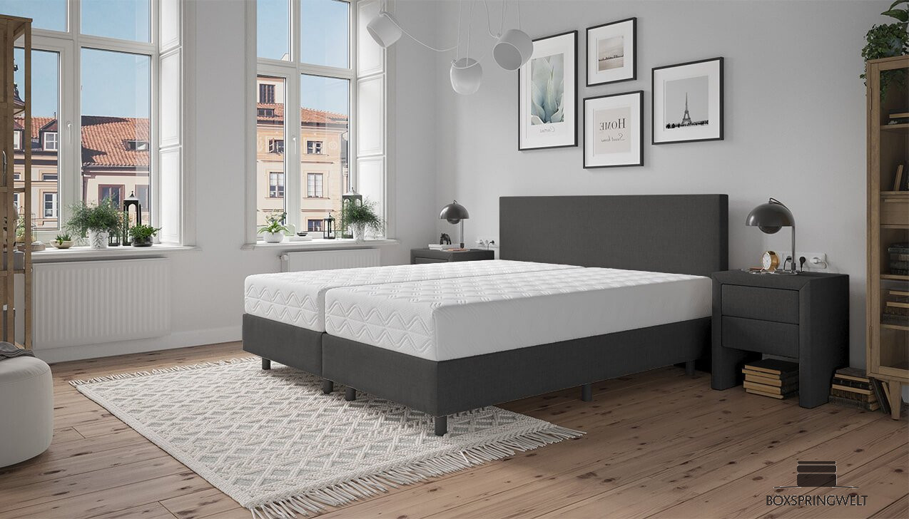 Boxspringbett Monty in Anthrazit