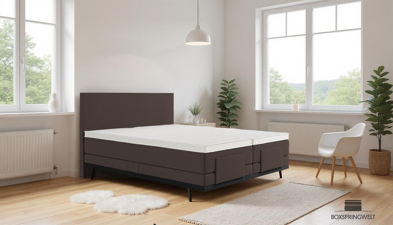 Boxpspringbett Mika in Board Dunkelbraun