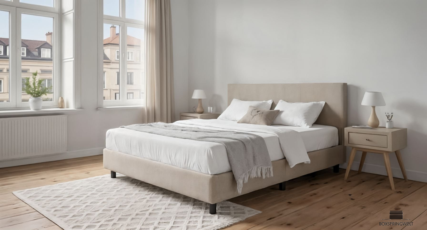 Boxspringbett Monty in Natur