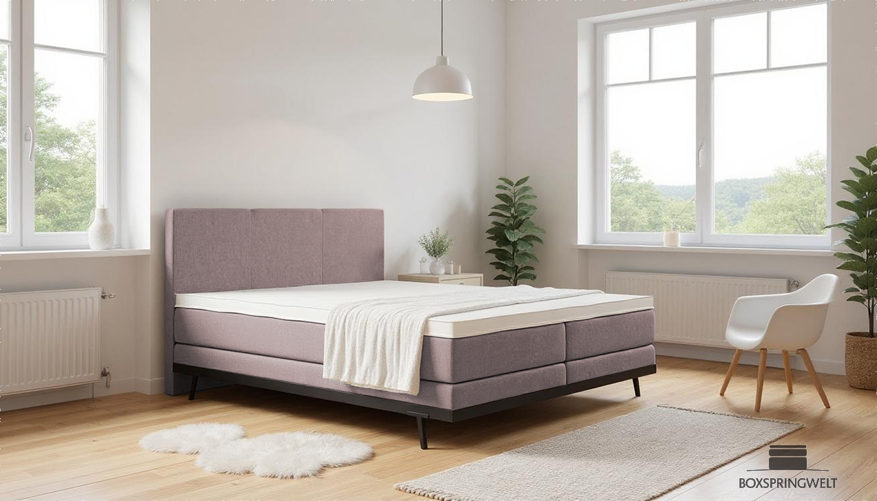 Boxpspringbett Mika in Soil Lilac