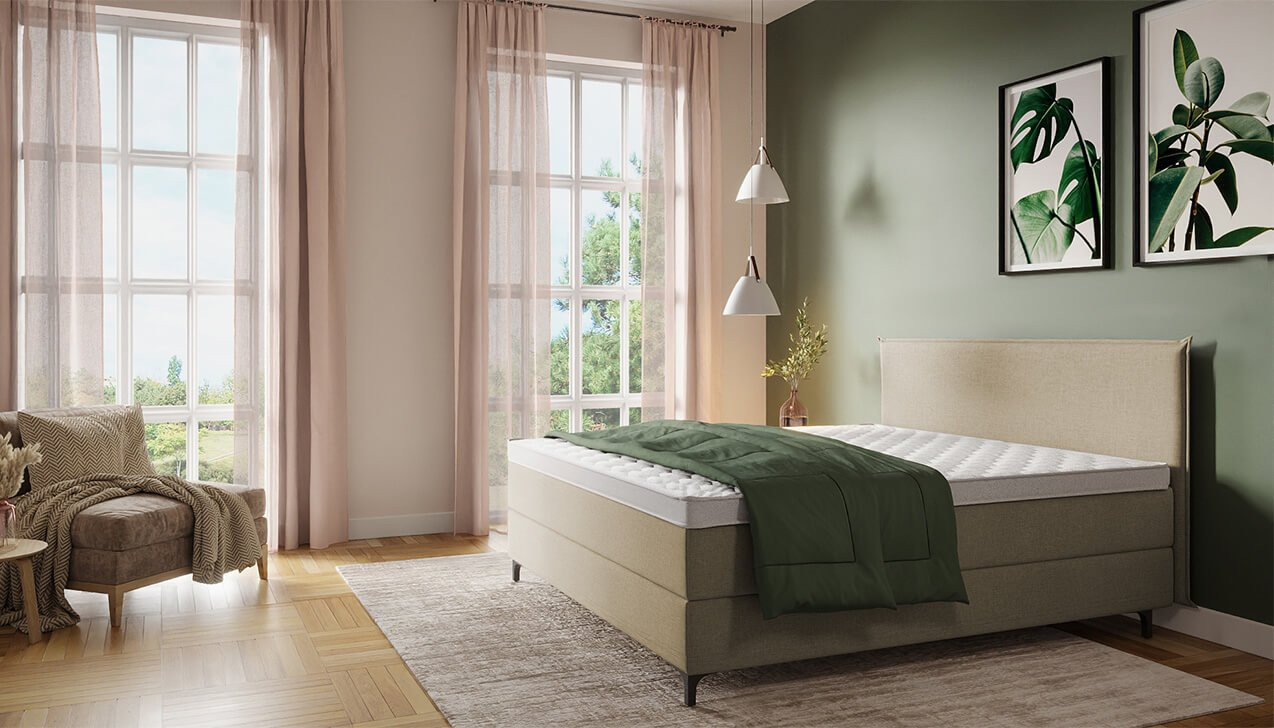 Boxspringbett Mia in Jade Beige