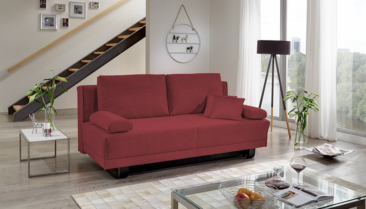 Schlafsofa in Bezug Arosa Rot