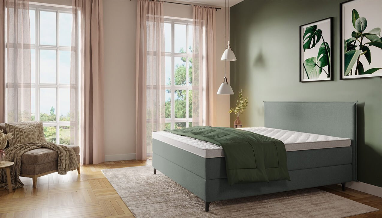 Boxspringbett Mia in Jade Türkis