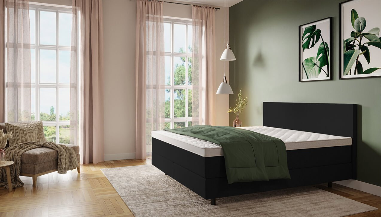 Boxspringbett Mia in Iadera Schwarz