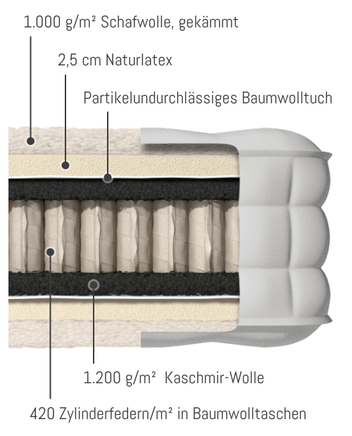 Sattler Matratze Chopin Querschnitt